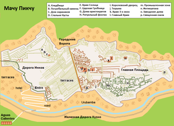 Карта Мачу-Пикчу